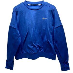 Nike Dri-FIT Therma Fit Running Crewneck Women's Large Heather Royal Athleisure